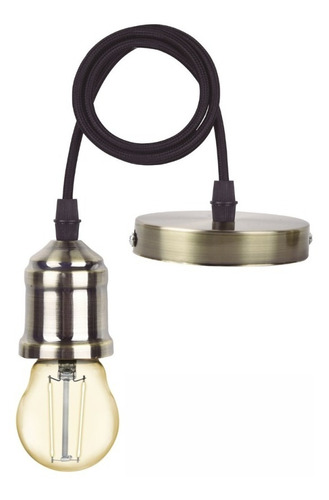 Colgante Pendulum Bronce + Lámp Led Osram Vintage Gota 2,5w