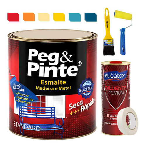 Kit Tinta Esmalte/oleo Br 3,6l P/ Madeiras E Metais Seca Rap