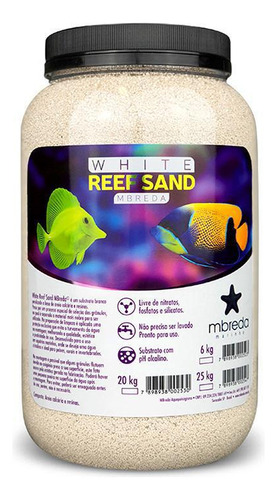 Areia White Reef Sand Marinho 6kg - Substrato Branco