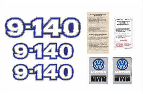 Adesivos Compatível Vw 9-140 Mwm Resinados Etiquetas R806 Cor PADRÃO