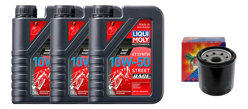 Kit R3/a, Mt03, Xj6, Mt07, R6 3l Liqui Moly 10w50 + Filtro