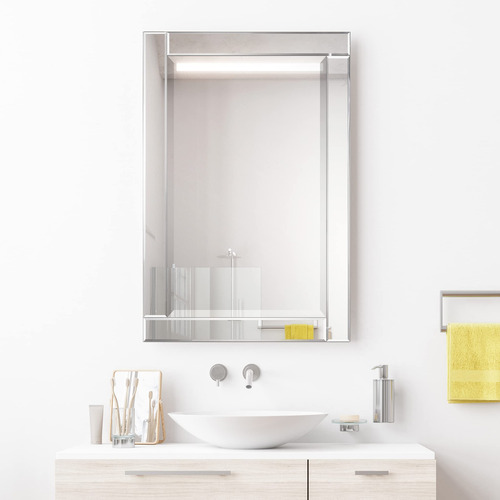 Espejo De Pared Rectangular Moderno 61 X 91 Cm Marco Madera