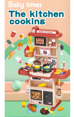 Imagen 7 de 9 de Juguetes Cocina Niños 43pzs 74cm Luz Sonido Agua Vapor Spray