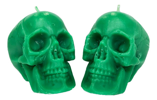 2 Pcs Candillas De Calavera Verde Por Dinero Y Hechizos De R