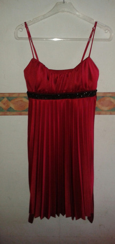 Vestido Rojo Plisado.fiesta Importado T S..san Isidro