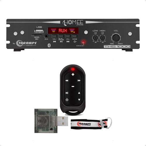 Kit Amplificador Receiver Taramps 100w + Controle Remoto