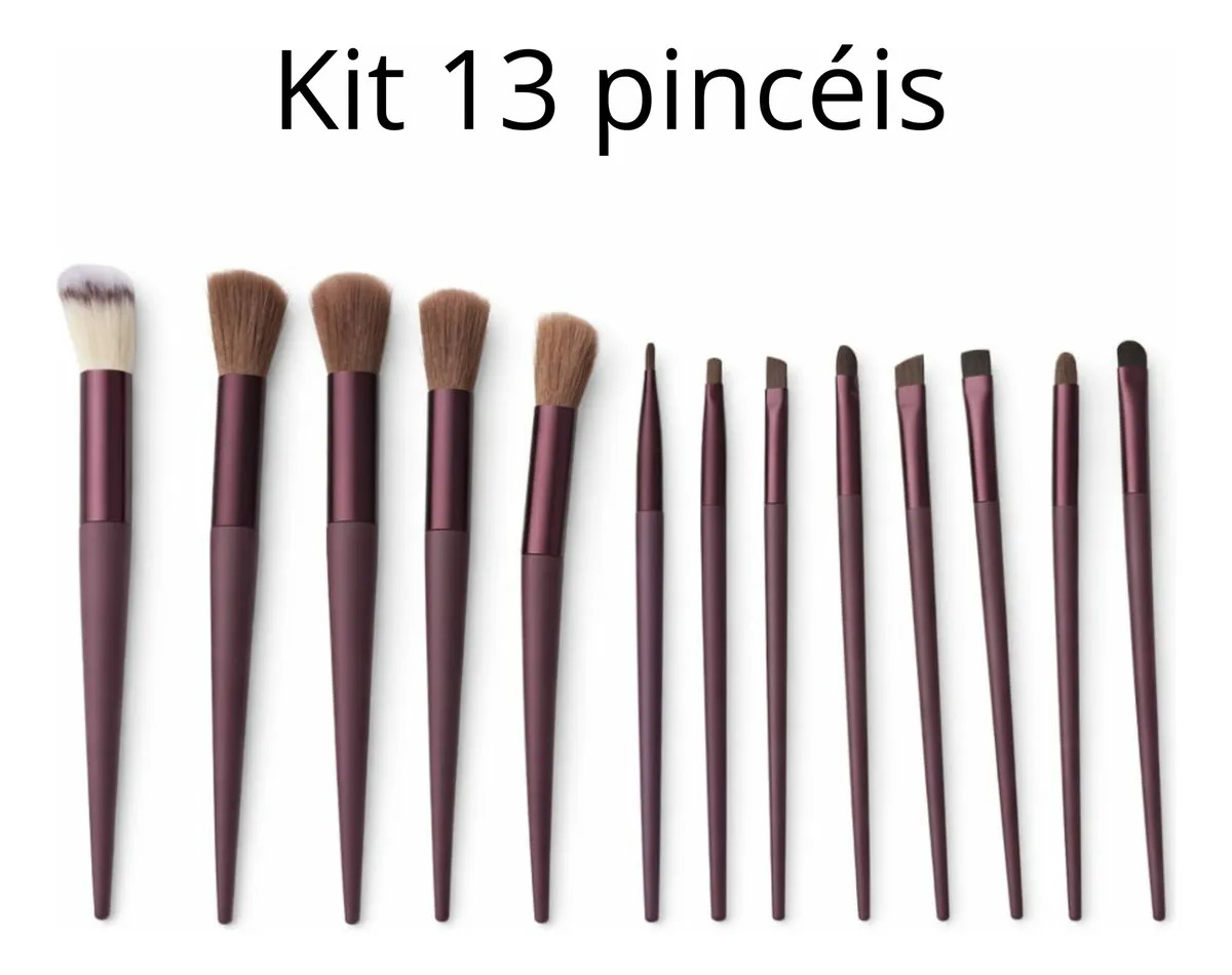Makeup Brushes Pincel De Maquiagem Com 13 Unidades Sombra Blush Cor Marrom — miniatura 6
