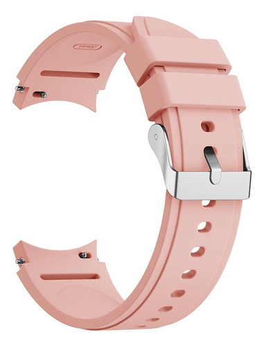 Pulseira Silicone Compatível Com Galaxy Watch 5 40 44 Pro 45 Cor Rosa Largura 20 Mm