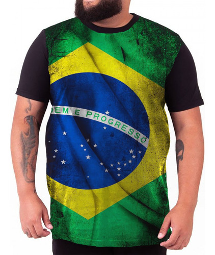 Camiseta Plus Size Bandeira Brasil 1025