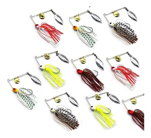 Señuelo Spinnerbait Lucio Giratorio Aparejo De Pescado 10pcs