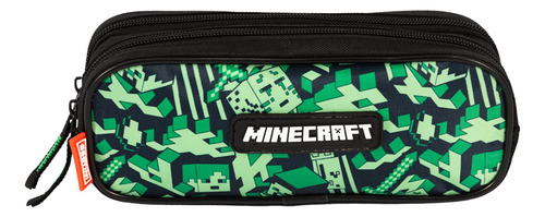 Mochila Costas Minecraft Escolar Com Estojo Duplo Passeio