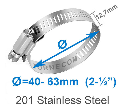 Abrazadera Acero Inoxidable 40-63mm 2 Piezas