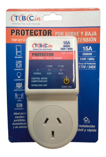 Protector De Tension Alta Y Baja 175v/245v 15a