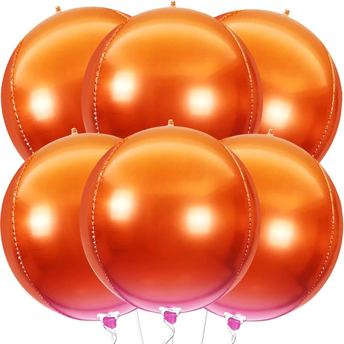 Globos Orbz Esfera Redonda 8pzas De 22 Bronce Naranja Helio