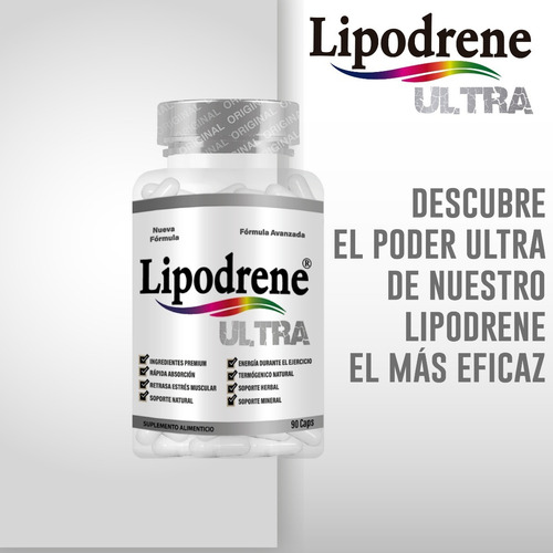 Imagen 6 de 8 de Lipodrene Ultra 90 Caps- Formula Ultra Premium- Termogenico
