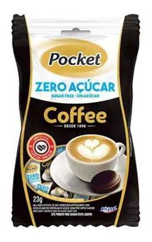 Pacote Bala Pocket Zero Açucar Coffee 23g - Full