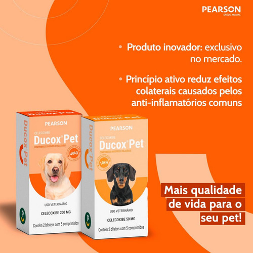 Ducox Pet 200mg Pearson Anti-inflamatório Cães - 10 Comp