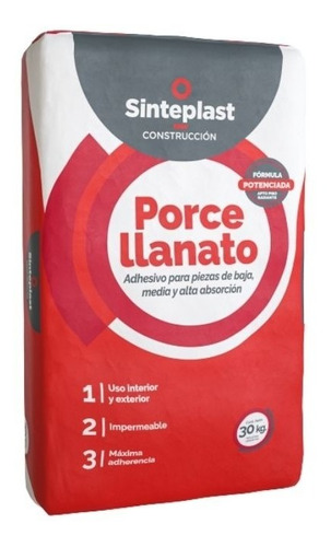 Pegamento Porcellanato Cerámicas 30 Kg Int. Ext. Sinteplast