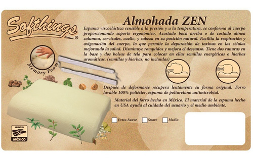 Almohada De Memory Foam Zen Promoción