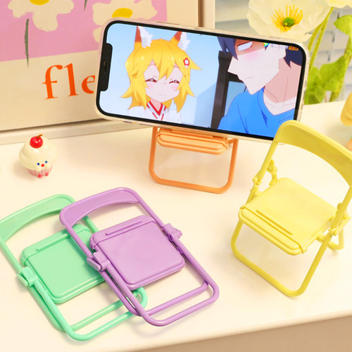 10 Pzas Soporte Porta Celular Forma Silla Plegable Colores Morado