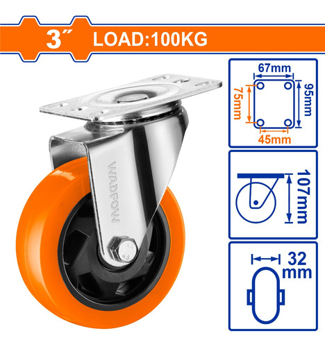 Rueda Giratoria 3  Wadfow Wjl2332 - L N F