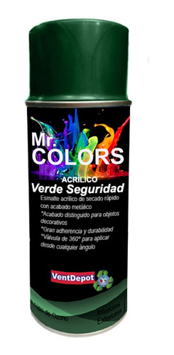 Latas De Pintura Acrílica, Mxcry-004, Verde Seguridad, Bril