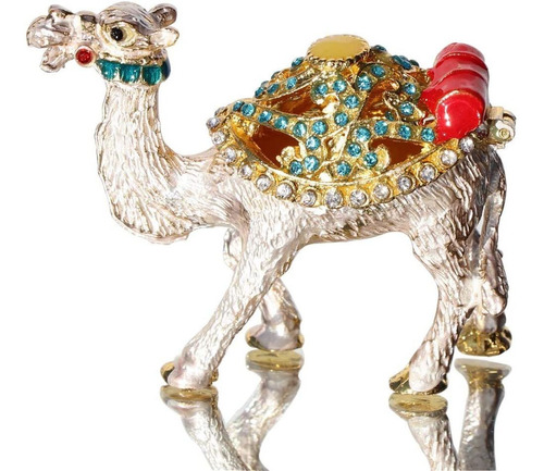 Waltzf Bejeweled Camel Trinket Box Hand Painted Collect...