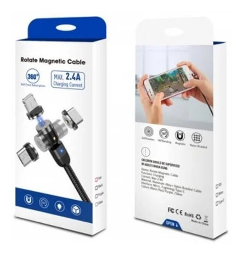 Cable Usb Magnético Carga Rápida 2.4a  Microusb Tipoc Y 30 P