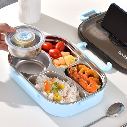 Aislamiento Térmico Bento 4 Rejillas Con Tazón De Sopa Lonch