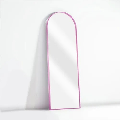 Espelho Oval Base Reta Com Moldura Metal 2,00 X 0,70 Luxo Cor da moldura Rosa