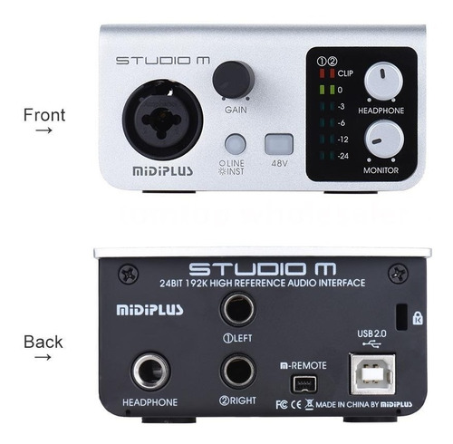 Midiplus Amw Studio M Interface De Áudio Usb 192k Solo Loja