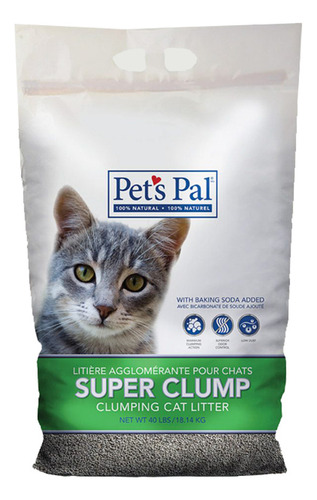 Arena Sanitaria Pets Pal Aglomerante Gatos 9kg Super Clump