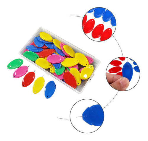 Imagem 3 de 10 de Enfiador De Agulha Simples Com Alça De Multicolor 50pcs