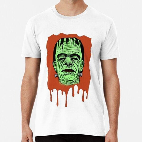 Remera The Face Of A Scary Green Monster With Wrinkles Algod