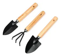 Comprar Kit Jardinagem 3 Peças Mini Pá Garfo E Ancinho Horta Jardim