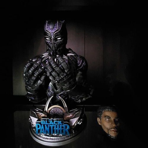 Busto Black Panther Marvel Coleccion Impreso En 3d