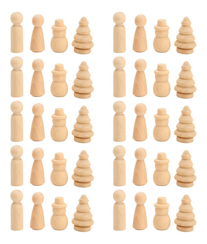 Muñecas De Madera En Blanco, Sin Acabado, Para Hacer Tú Mism