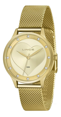 Relógio Feminino Lince Lrg4725l C1kx Casual Dourado