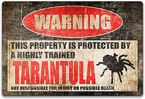 Vintage Metal Tin Sign Funny Pet Tarantula Sign Adverte...