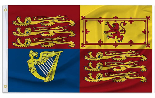 Bandera Real Estándar Del Reino Unido De 3 X 5 Con Ojales, B