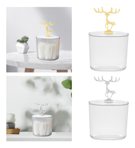Soporte De Almohadilla De Algodón Cosmético De 2 Piezas