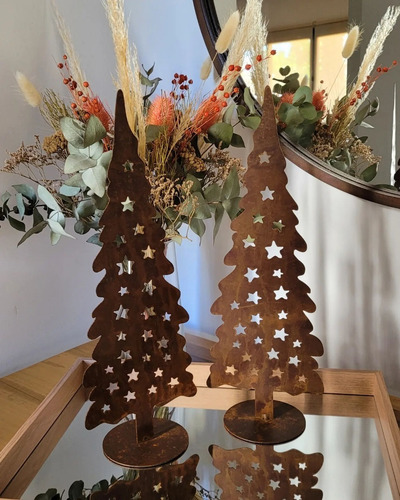 Imagen 2 de 7 de Pino Arbolito De Navidad De Apoyo En Chapa Oxidada