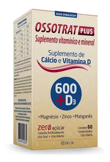 Ossotrat Plus Cálcio 600 + Vitamina D C 60 Tabletes
