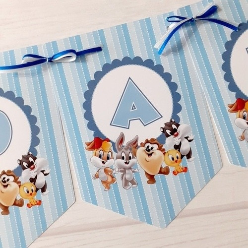 Banderin Personalizado Looney Tunes Baby