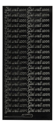 Adhesivo Decorativo Texto  Get Well Soon  Color Negro