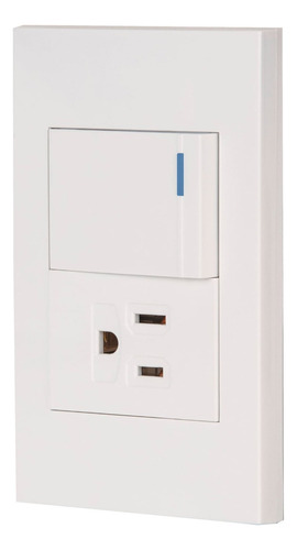 Placa Armada 1 Interruptor, 1contacto, 1.5mod,española 45591