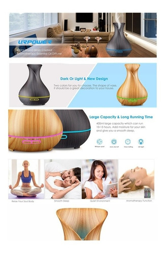 Humificador Difusor De Aromas Aromaterapia. Led Sabana Grand