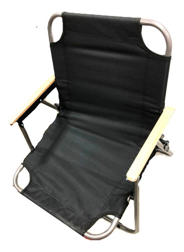 Reposera Reforzada Baja Color Negro Silla De Playa Liviana Negro