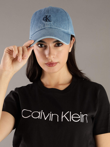 Gorra Azul Calvin Klein Con Monograma Para Mujer