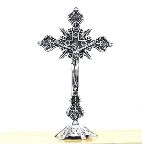 Crucifijo De Pie Escultura Estatuilla Mesa Cruz Para Mesa